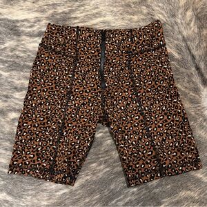 Free People Leopard Print Biker Shorts
